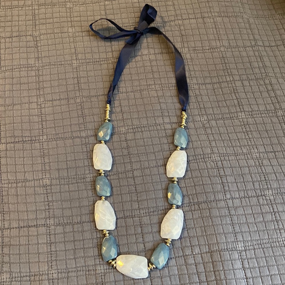 Blue beaded necklace
